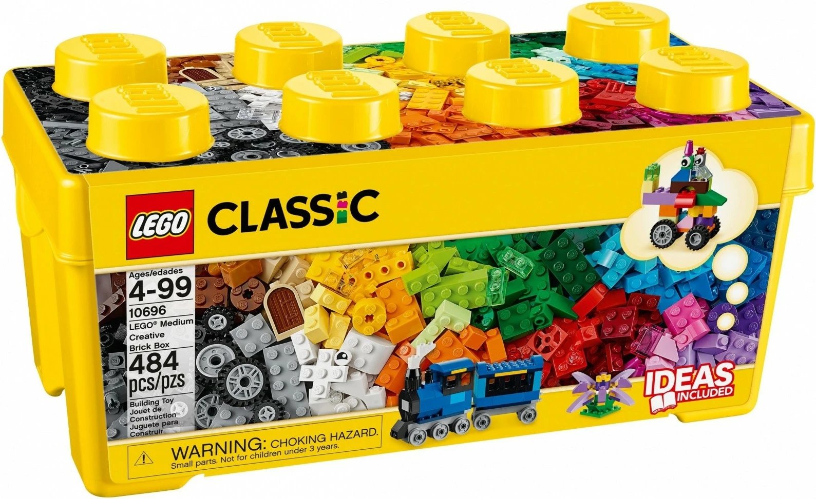 Set lodrash LEGO Classic 10696, 484 pjesë, kuti plastike, shumëngjyrëshe