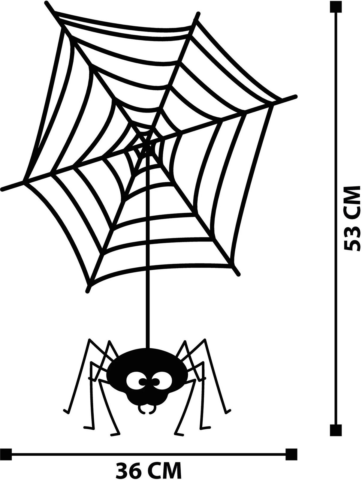 Aksesor muri dekorativ prej metali, Wallity, Halloween 13, ngjyrë e zezë, 36x53cm