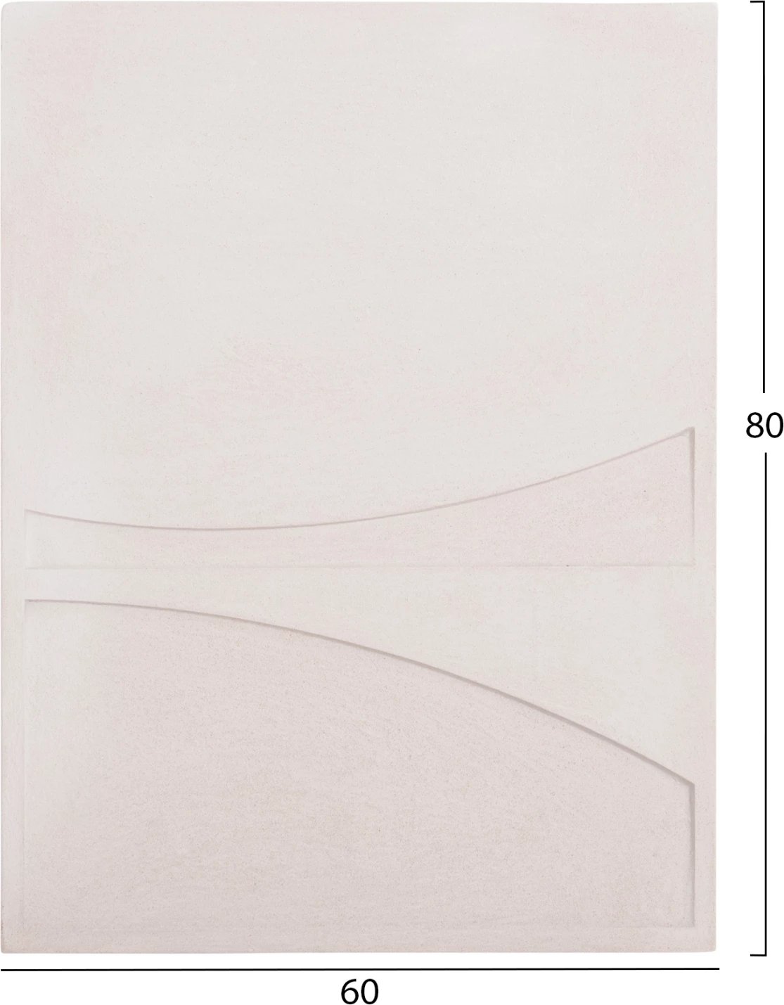 Panel dekorativ për mur, seri Santorini, MDF, ngjyrë e bardhë e zbehtë, FH4510, 60x4x80 cm