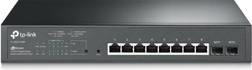 Switch smart TP-LINK SG2210MP, 8xGE PoE+, 2xSFP, i zi