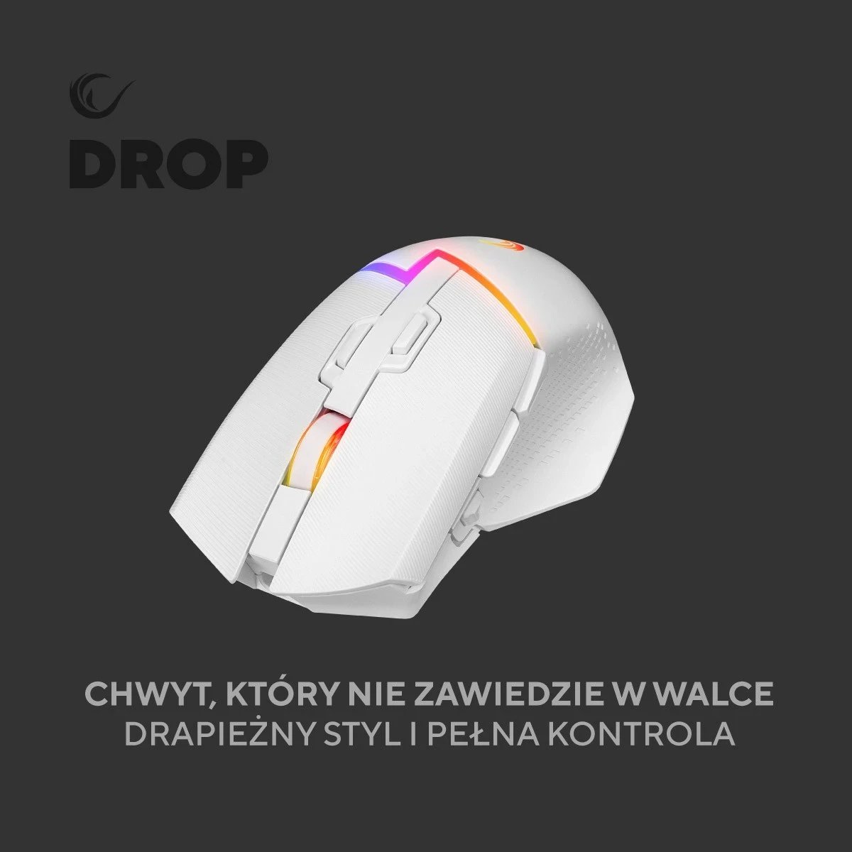 Maus Rampage DROP M3 RGB 1000Hz 10000 DPI i bardhë
