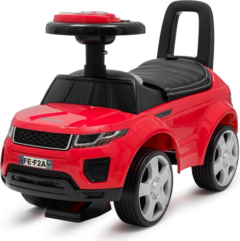 makinë lodër shtytëse BABY MIX Prime SUV, për fëmijë 12–36 muaj, deri 27 kg, rrota PVC 13 cm, ulëse eco-lëkurë, e kuqe