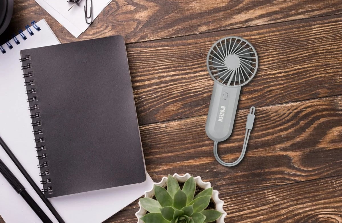 Ventilator dore N'OVEEN F220, USB, 4000 mAh, Gri