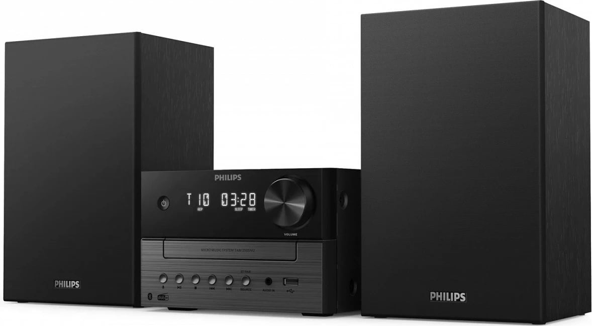 Mikrosistem HiFi, Philips, TAM3505M2/12, CD, Bluetooth 5.4 me Auracast, DAB+/FM, USB, 20 W, e zezë