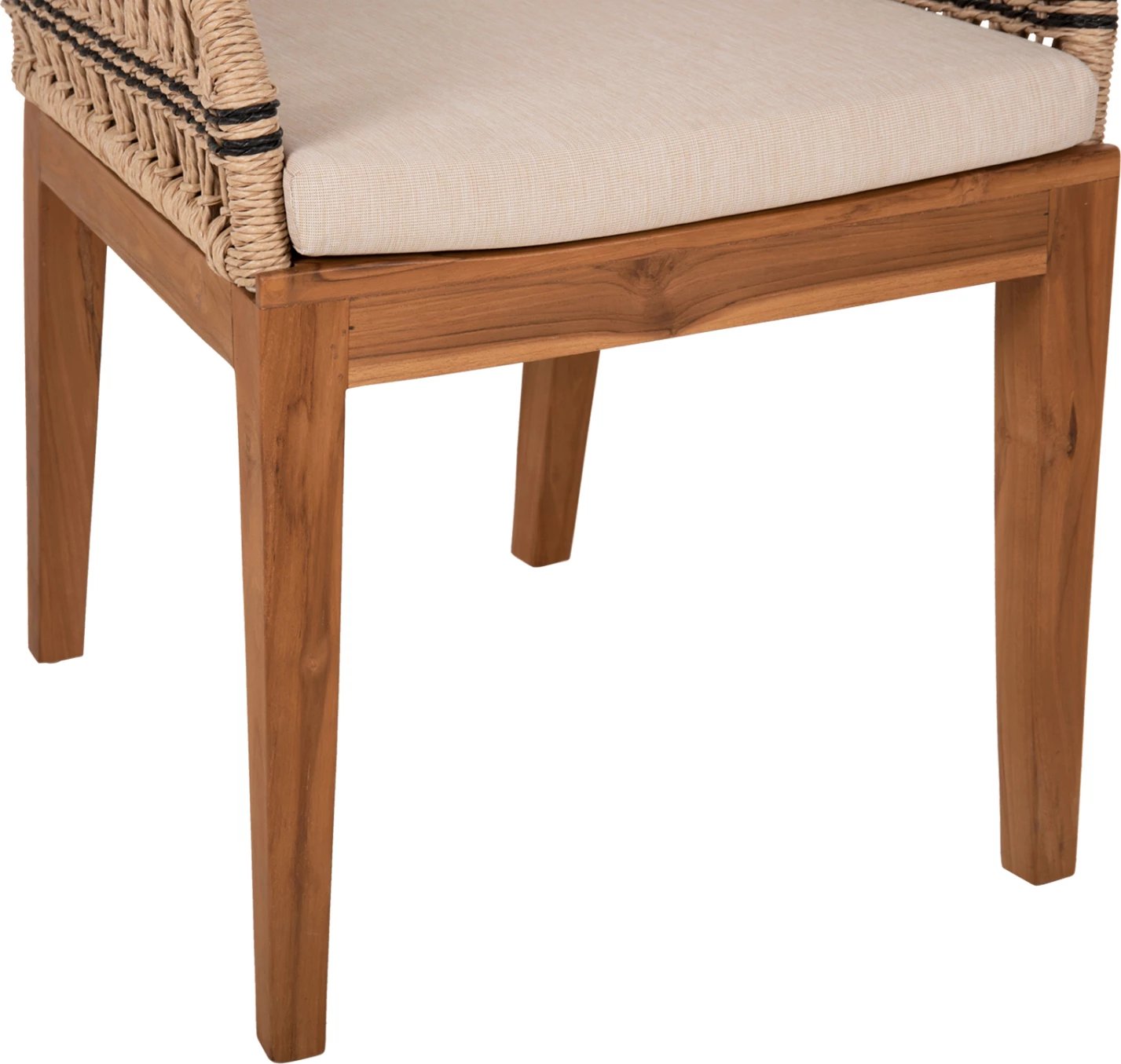 Karrige me krahë STARDOM, dru tik dhe litar, ngjyrë natyrale me detaje antraciti, FH9760.02, 57x65x83cm