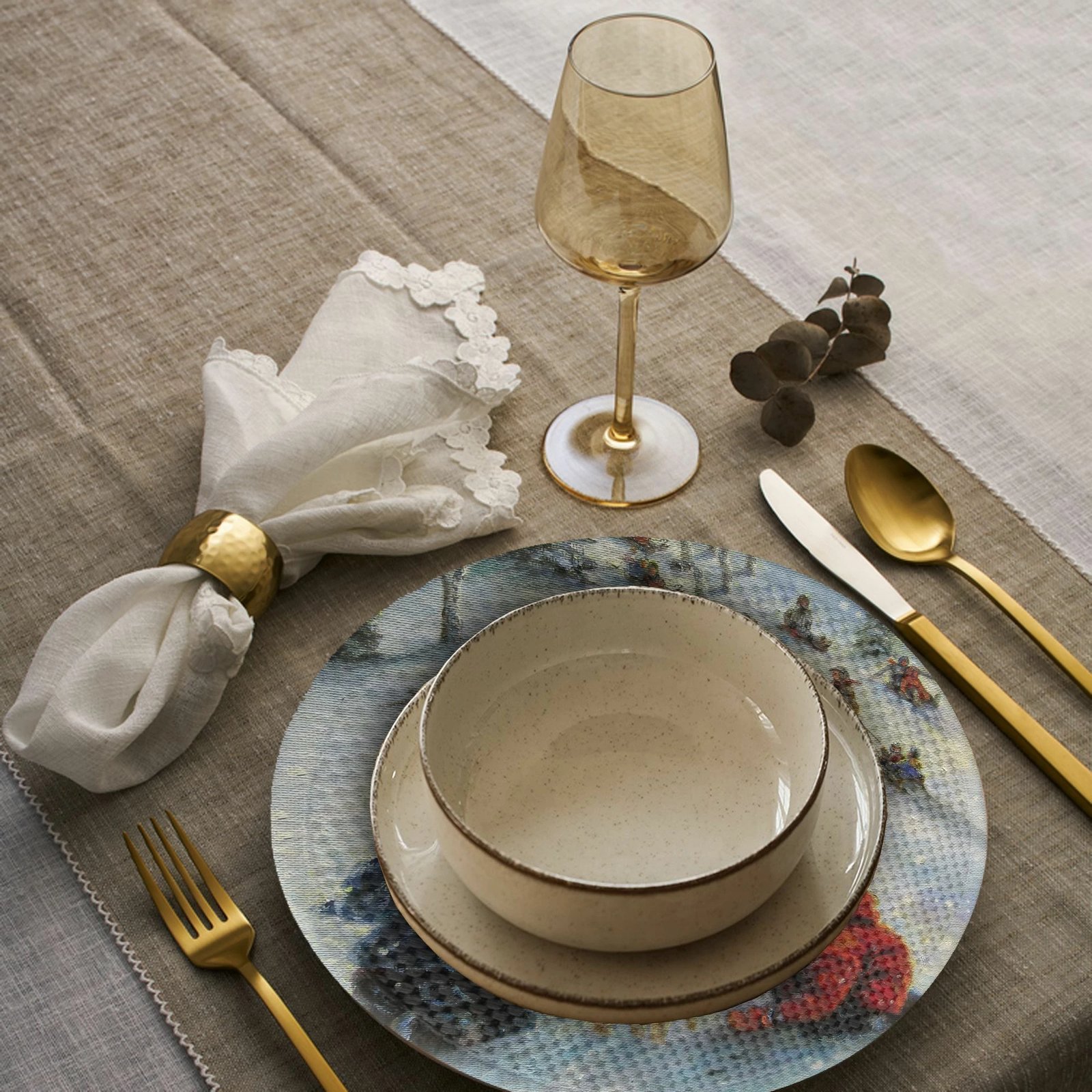 Ndarëse tavoline Hermia Concept, shumëngjyrëshe, 4 copë, 37cm