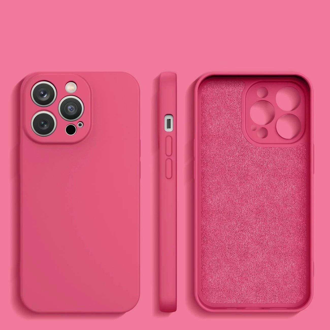Mbështjellës silikoni Hurtel për iPhone 14 Plus, fuchsia