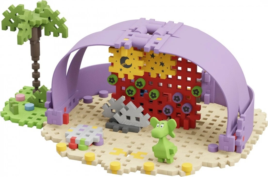 Set ndërtimi Marioinex Mini Waffle Diplodocus dhe Skena, 148 elemente, shumëngjyrëshe
