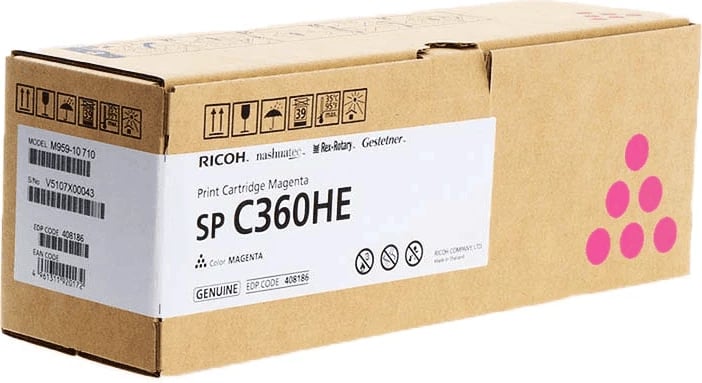 Toner Ricoh SP C360HE 408186 5000 faqe magenta