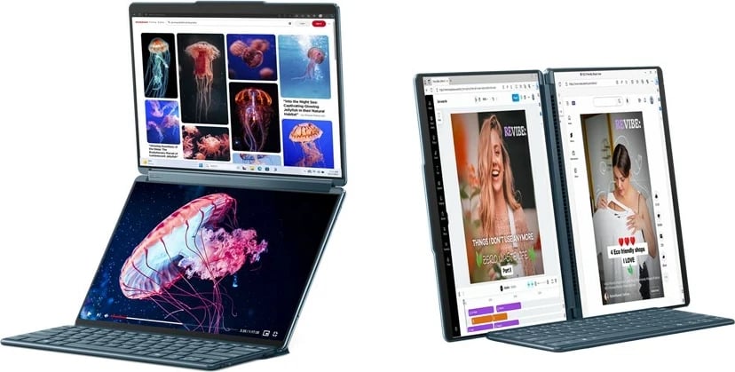 Kompjuter hibrid Lenovo Yoga Book 9 13IMU9, Intel Core Ultra 7 155U, 32 GB RAM, 512 GB SSD, 13.3" 2.8K Touch, Teal + tastierë & maus