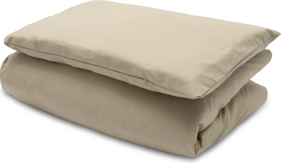 Set për krevat për bebe me mbushje, New Baby, 90x120 cm, jastëk 60x40 cm, pambuk 100% dhe fibrë anti-alergjike, bezhë