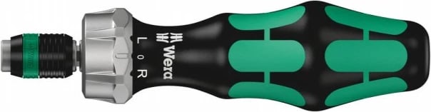 Mbajtës bitash me ratchet Wera 816 RA, 1/4", zi-gjelbër