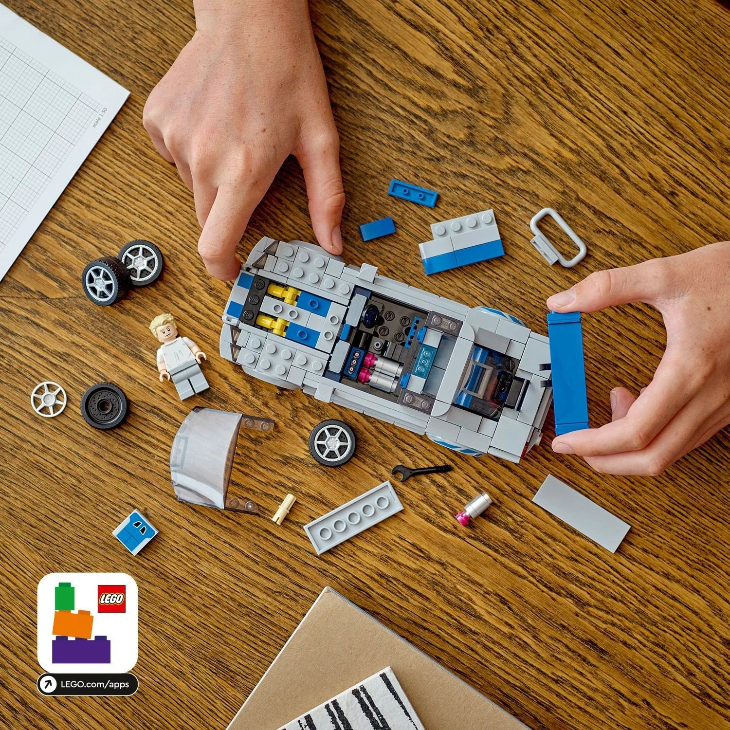 Set LEGO Speed Champions Nissan Skyline GT-R 76917, 2 Fast 2 Furious, gri/blu