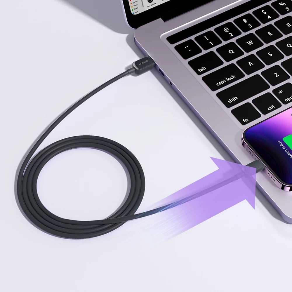 Kabllo Joyroom Multi-Color Series A14, Lightning në USB-A, 1.2m, 2.4A, e zezë