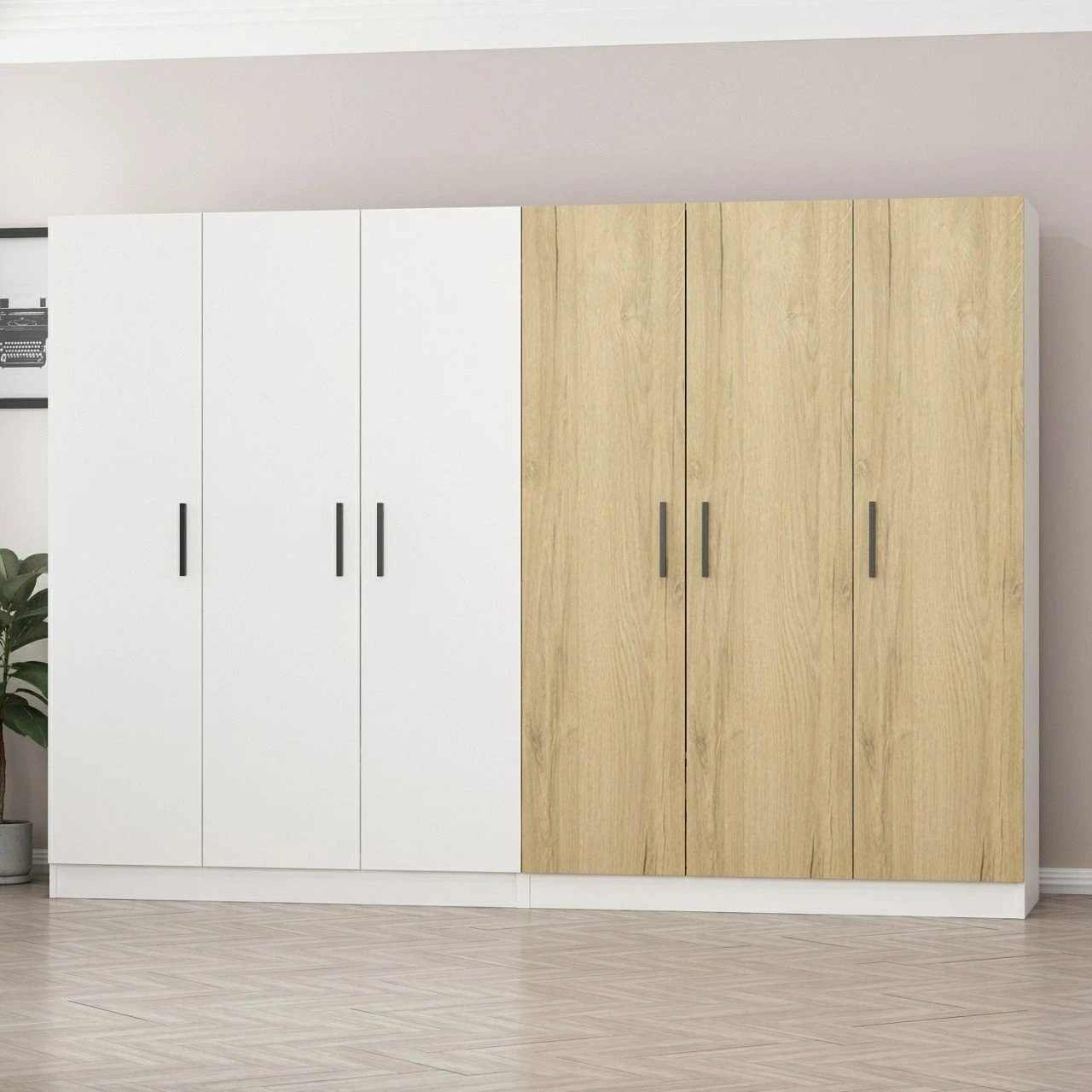 Dollap Skye Decor, ngjyrë e bardhë dhe arre, Kale - 3112