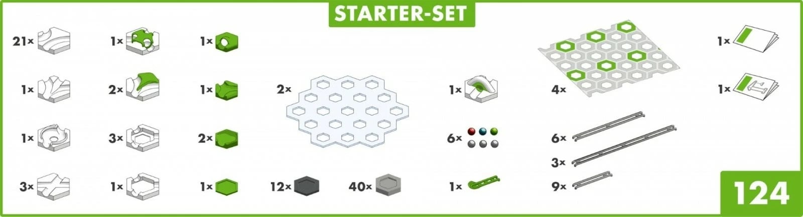 Set ndërtimi Ravensburger Gravitrax Starter Set, mbi 100 pjesë, për fëmijë dhe të rritur