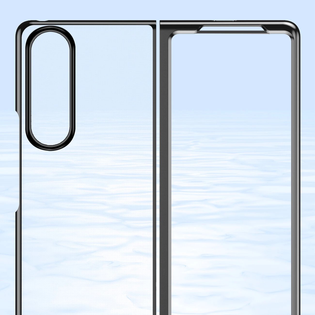 Mbështjellës Hurtel Plating Case për Samsung Galaxy Z Fold 4, kornizë metalike, e zezë