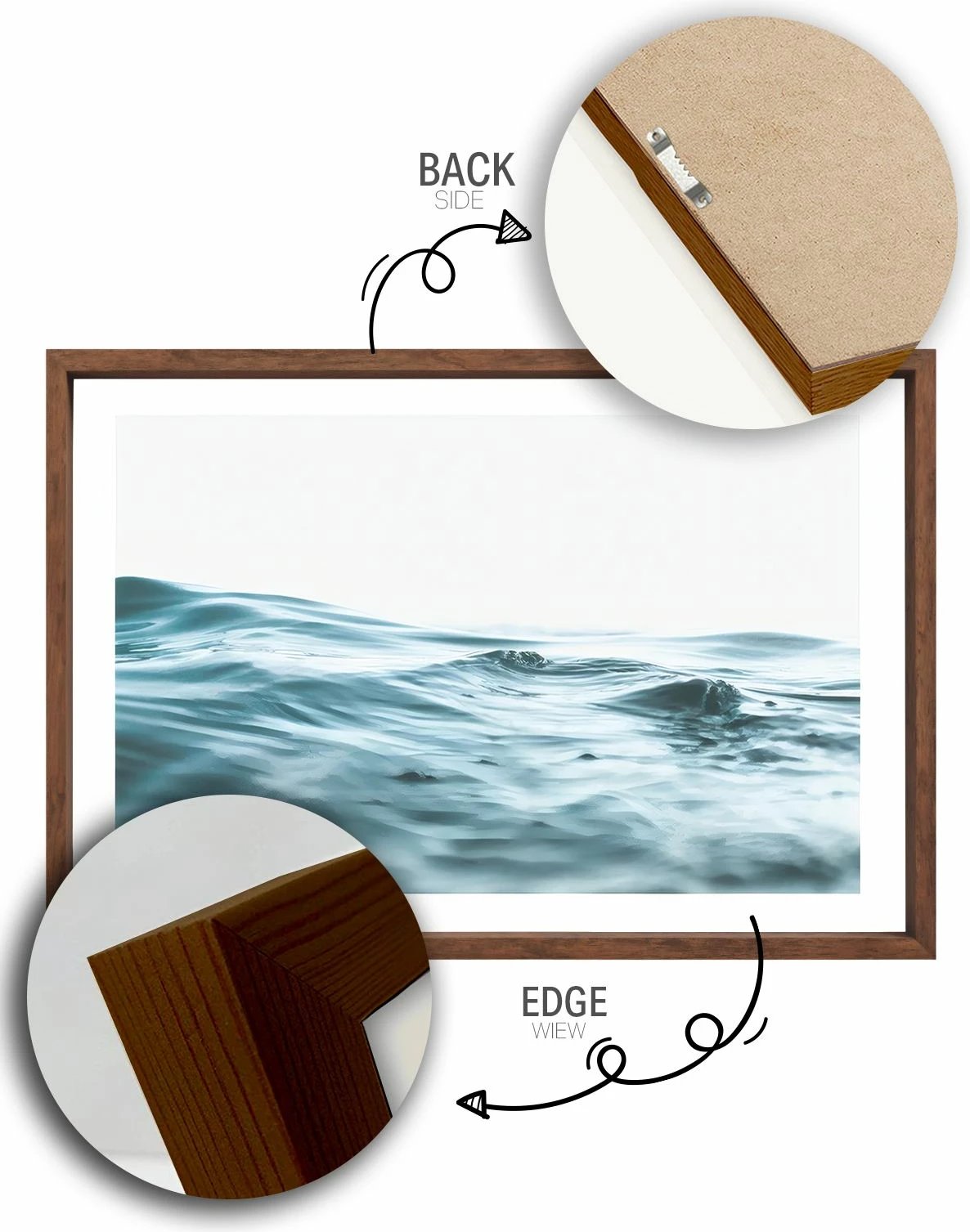 Pikturë dekorative me kornizë, Wallity, Lmnmdlkahve49, shumëngjyrëshe, 33x48cm