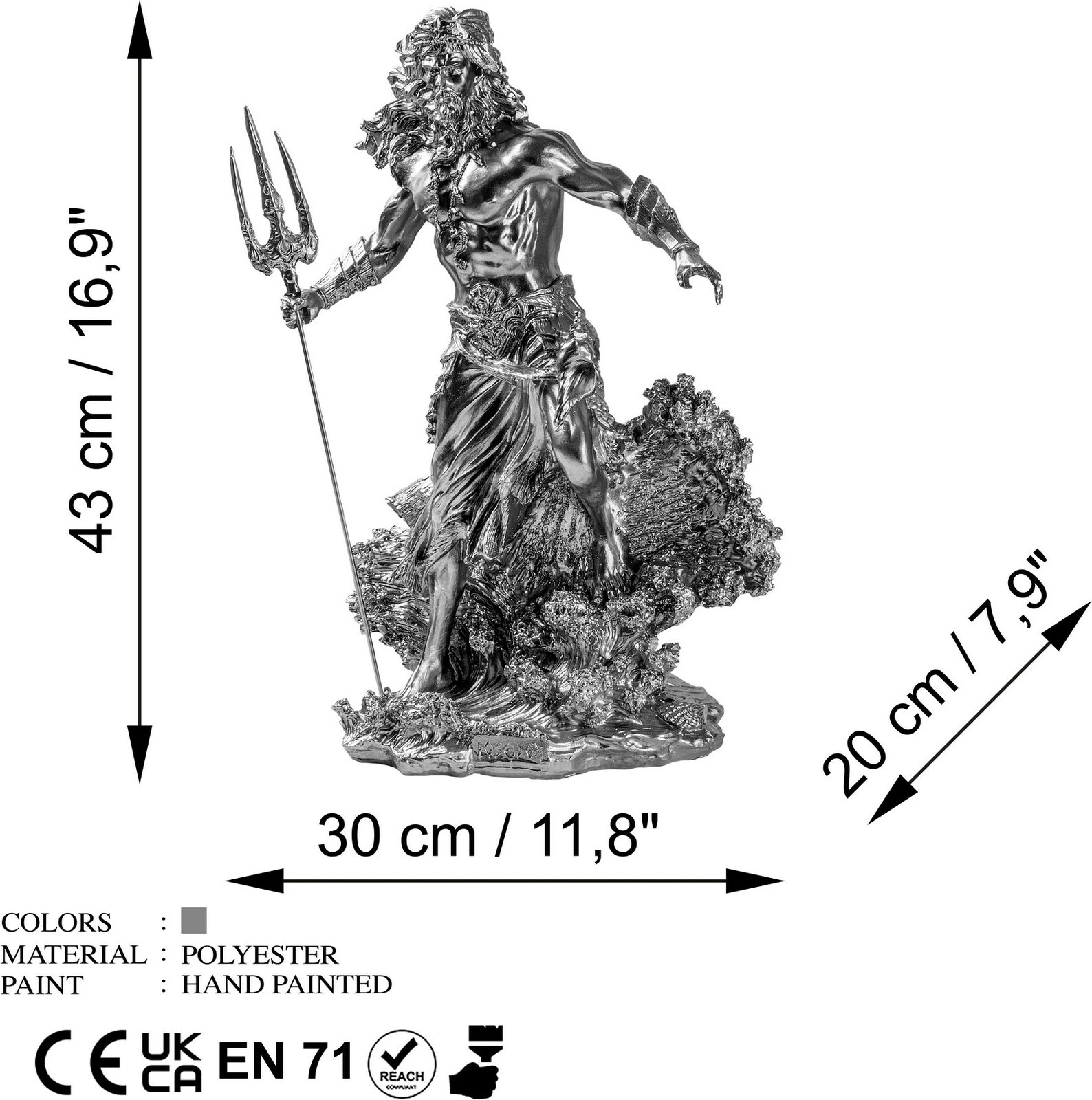 Objekt dekorativ Evila Originals, Yak-035-B, ngjyrë argjendi