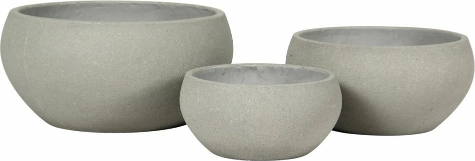 Set vazo betoni SILENE, 3 copë, 50x50x25, ngjyrë gri