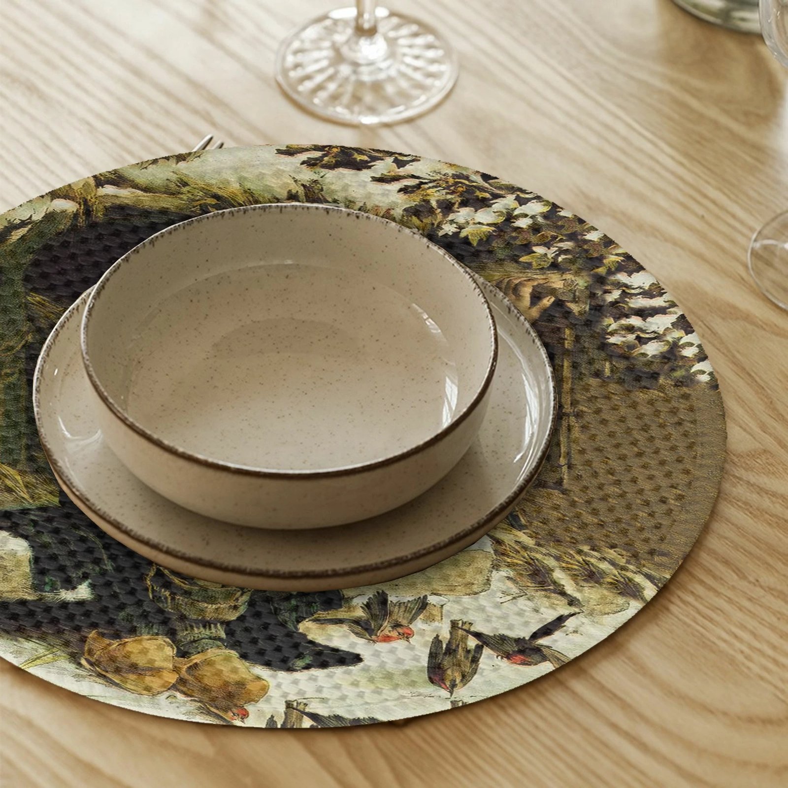 Set 4 copë mbulesa tavoline Hermia Concept, shumëngjyrëshe, 37cm