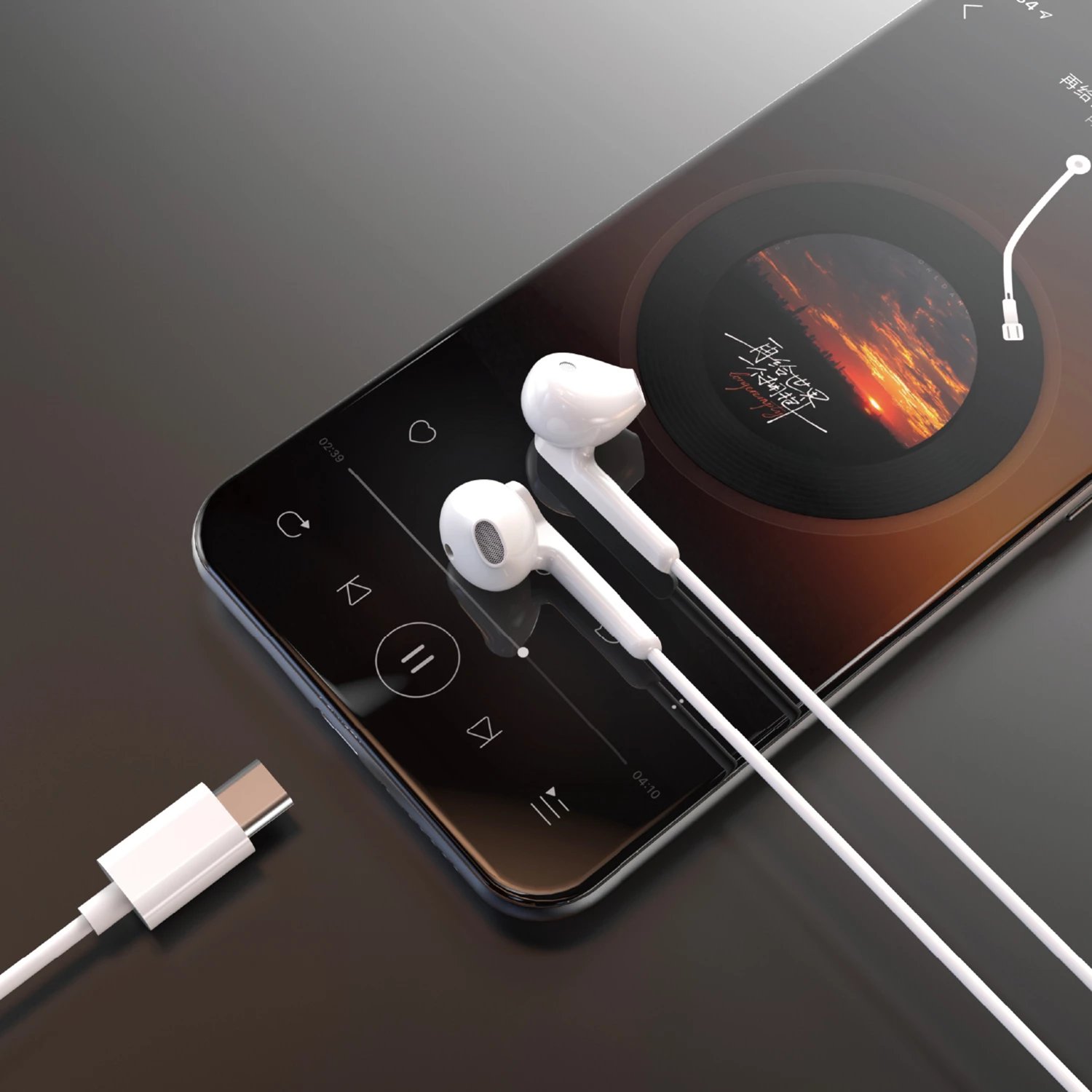 Kufje Dudao X3C me kabllo, USB-C, 1.2m, të bardha