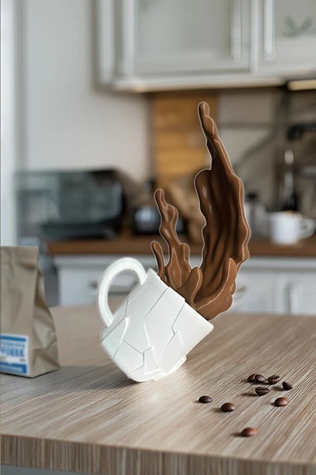 Statujë dekorative trinket, ngjyrë kafe dhe e bardhë, Evila Originals