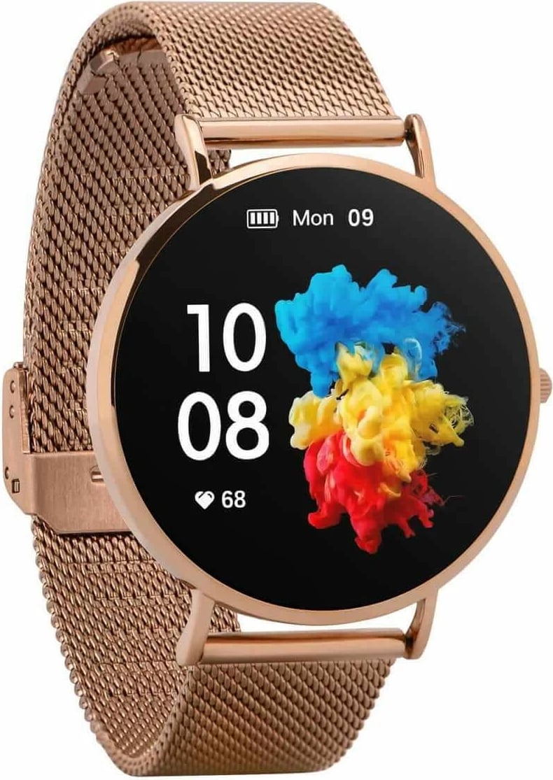 Smartwatch Garett Verona Gold Steel, 1.3" AMOLED, IP67, Bluetooth, Ari