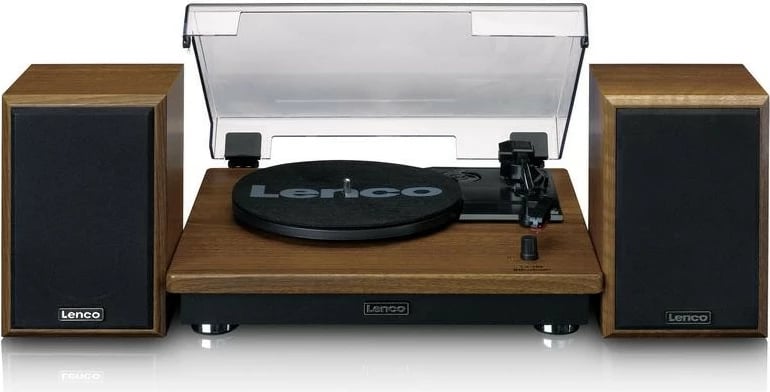 Gramafon Lenco LS-100WD me Bluetooth, 2 altoparlantë, dru