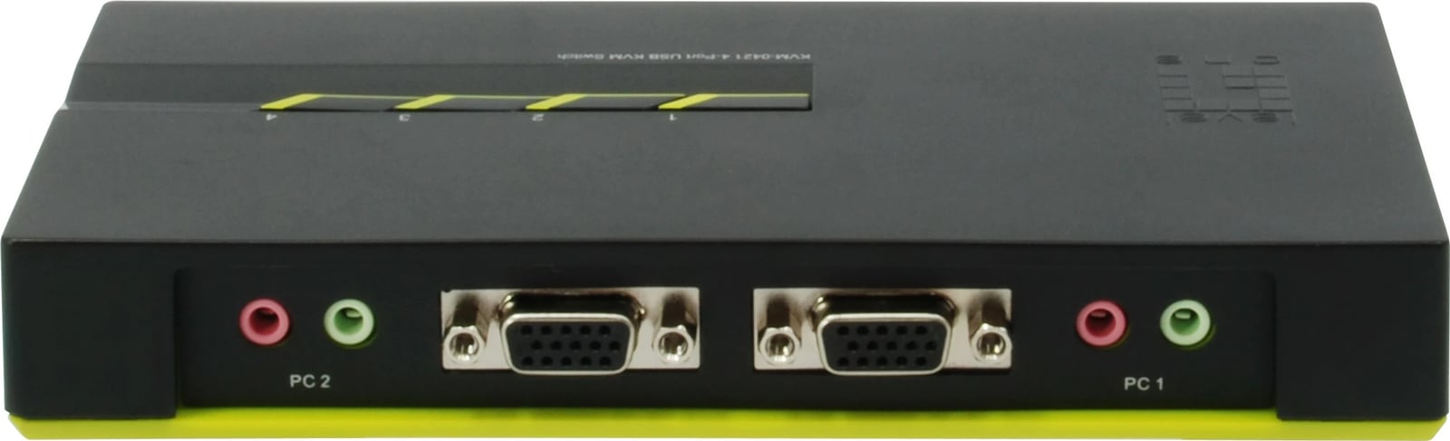 KVM switch LevelOne KVM-0421, 4 porta USB, VGA, audio, e zezë/e gjelbër
