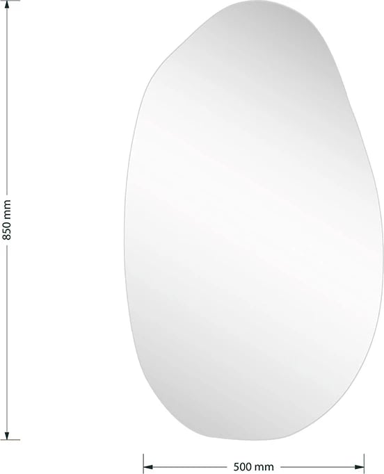 Pasqyrë pa kornizë, e zezë, 50x1.2x85cm