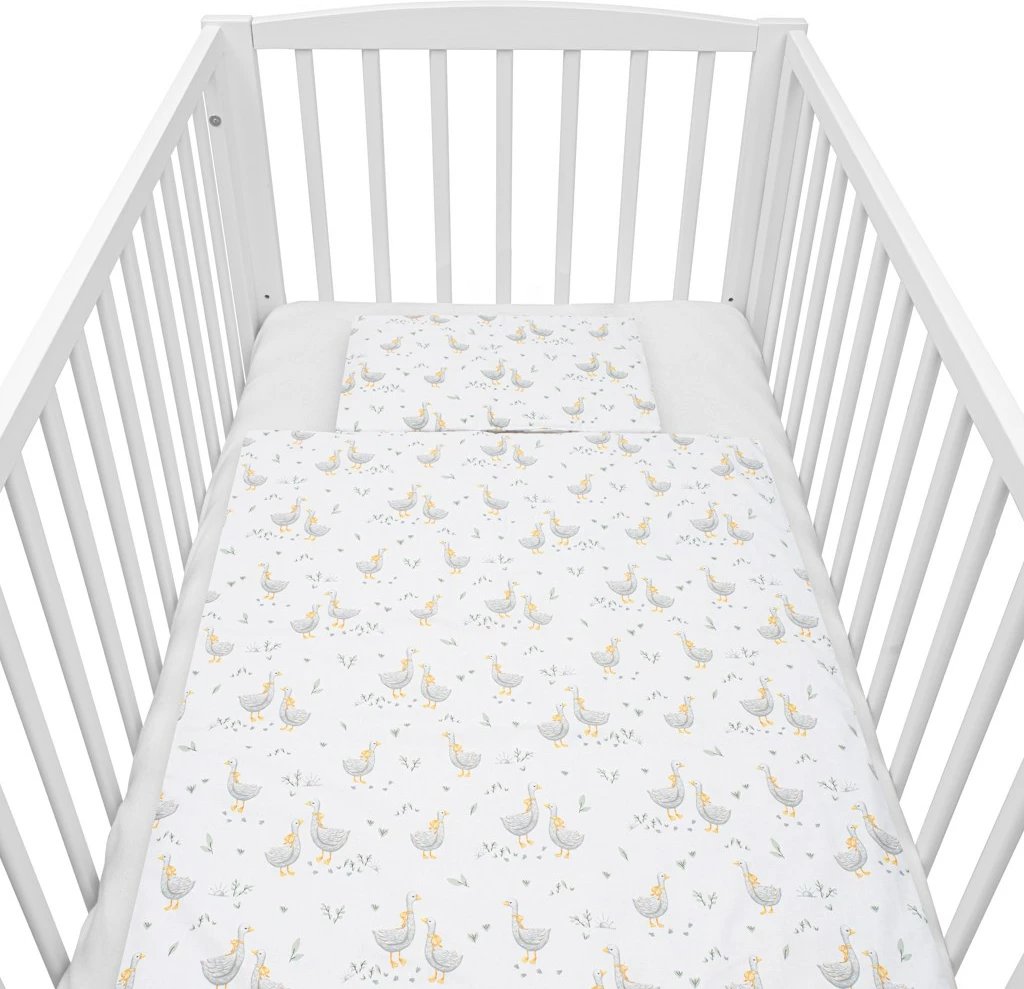 Set krevatthi me mbushje, New Baby Goose, 90x120 cm, e bardhë, jastëk 60x40 + jorgan