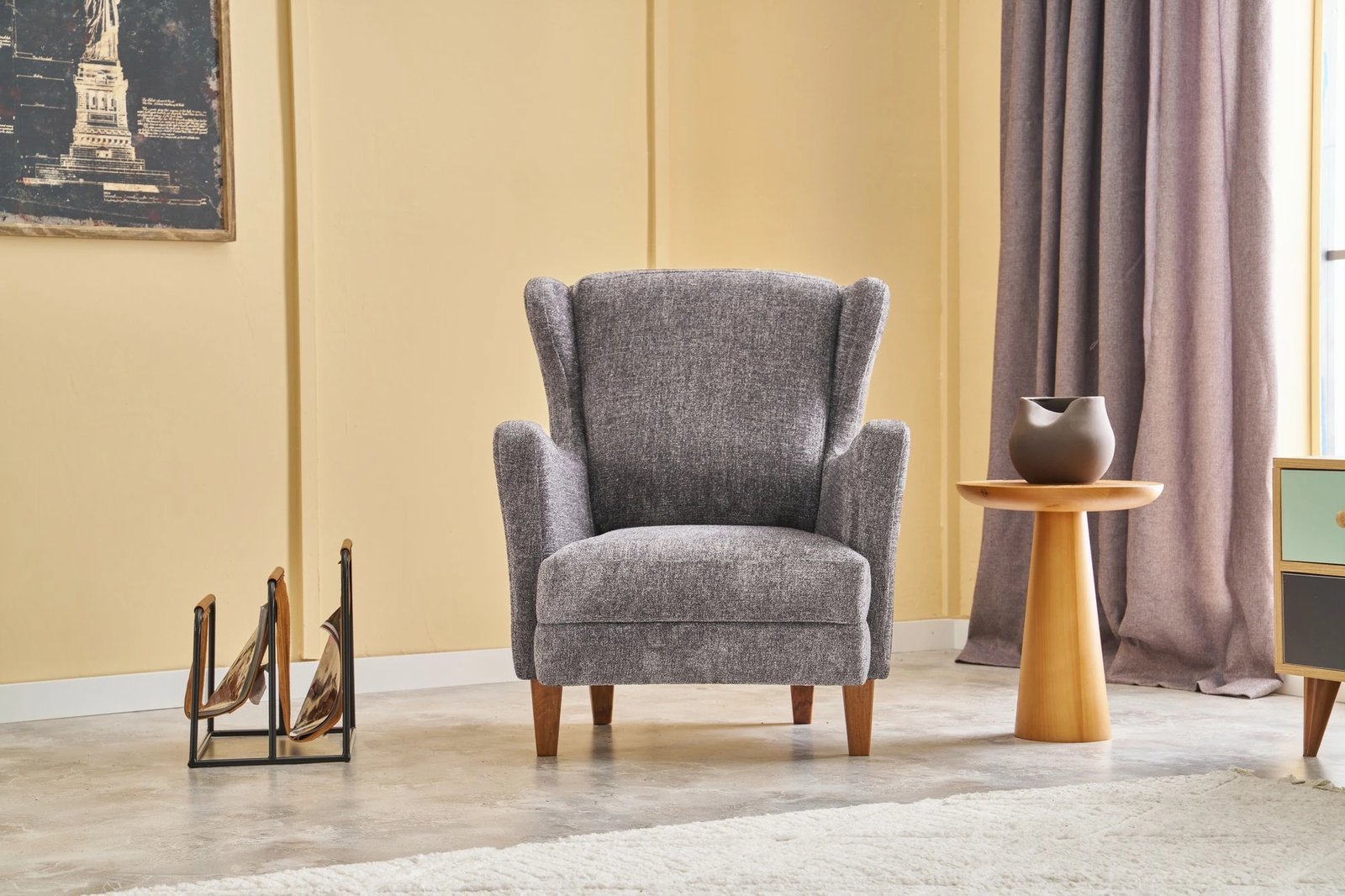 Karrige krahu Lola Prestij, Atelier del Sofa, ngjyrë gri