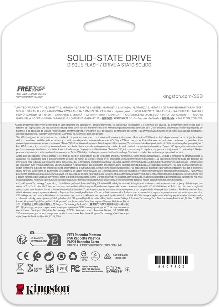 SSD Kingston NV3 M.2 2280, 4TB, PCIe 4.0