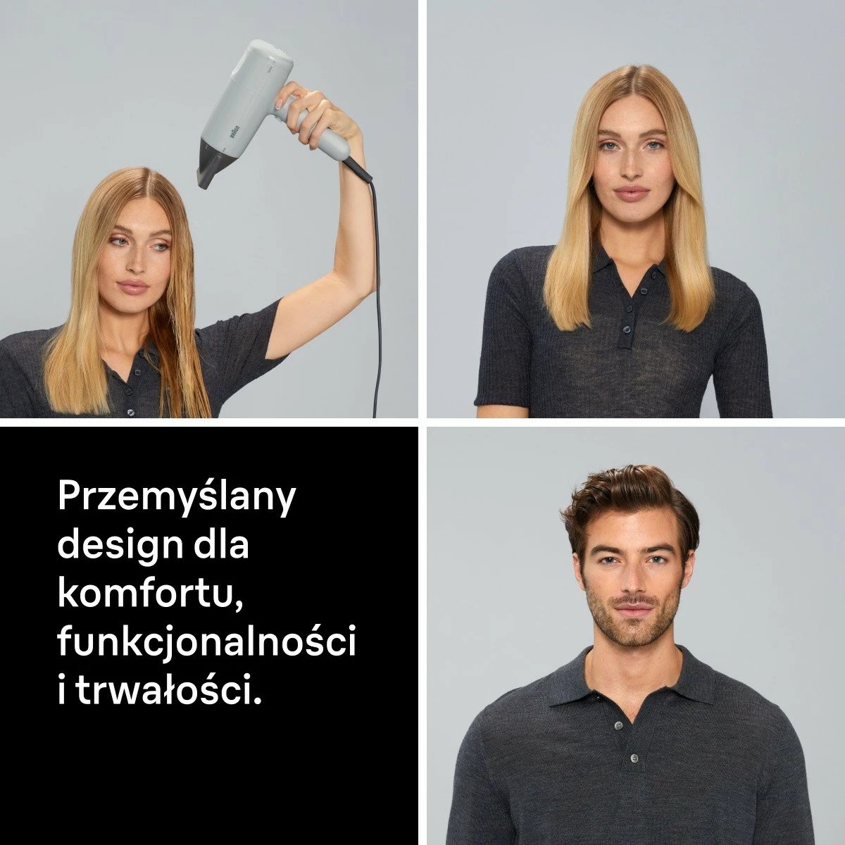 Tharëse flokësh, Braun, HD211E, 2100W, 3 nivele nxehtësie, kabllo 1.95 m, me koncentrator, e bardhë