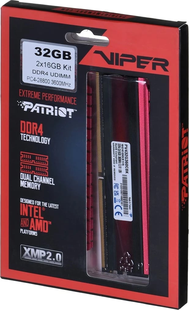 RAM memorie Patriot Viper, 32GB, 3600MHz