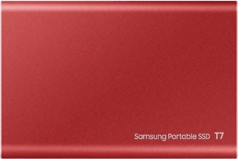 SSD portabël Samsung T7, 2TB, USB 3.2, i kuq