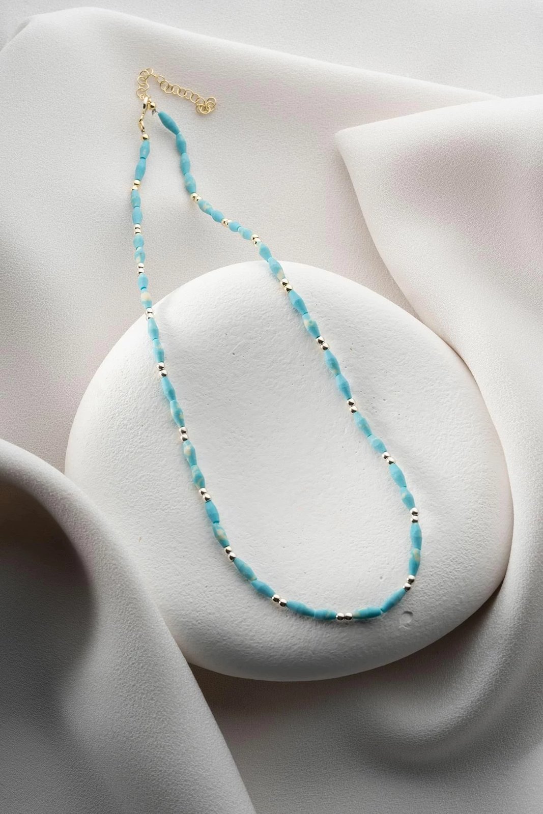 Qafore argjendi me gurë natyral, ngjyrë ari, Jumeon, NRZ1000407