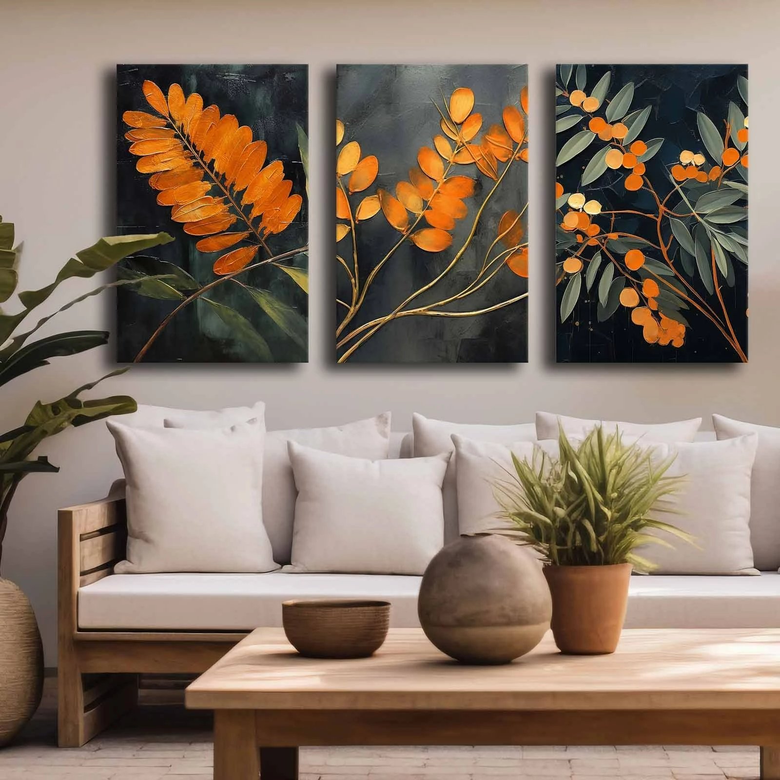 Pikturë dekorative në kanavacë (3 copë), Wallity, 3p4570softc-004