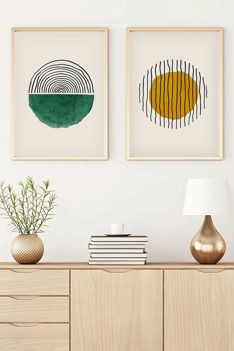 Pikturë dekorative me kornizë MDF (2 copë), Wallity, Huhu30, 70x50cm