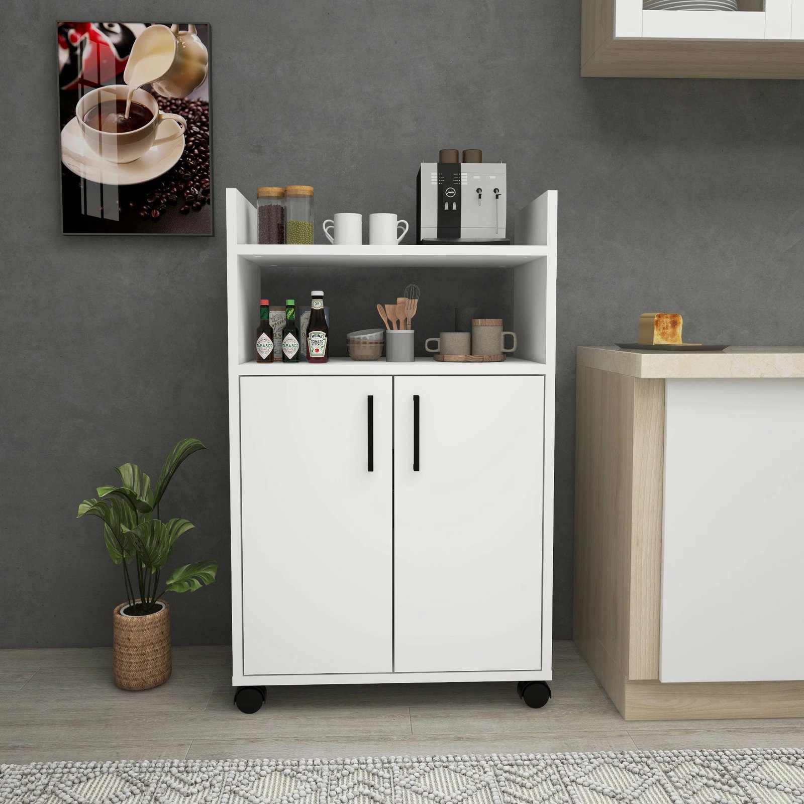 Dollap multifunksional Hanah Home, i bardhë, Tiraks