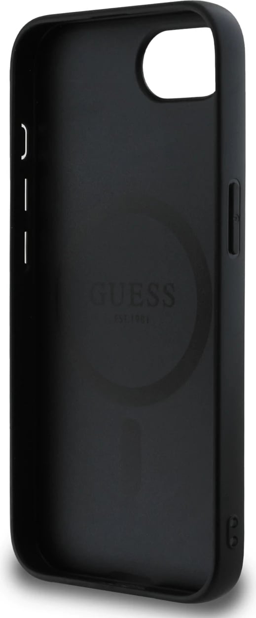 Mbështjellës Guess PU 4G Peony me MagSafe për iPhone 16e, i zi Mbështjellës Guess PU 4G Peony me MagSafe për iPhone 16e, i zi