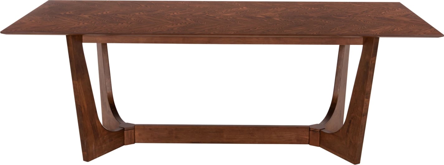 Tavolinë ngrënieje RIMER, MDF me furnir druri frashëri, ngjyrë arre, 220x100x75H cm