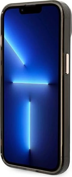 Mbështjellës Guess Gold Outline Translucent MagSafe për iPhone 14 Plus 6.7", i zi/me të artë