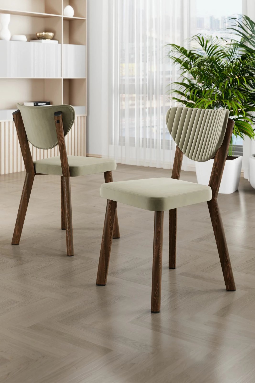 Set karrigesh (4 copë), Hanah Home, Arfe, krem, kafe