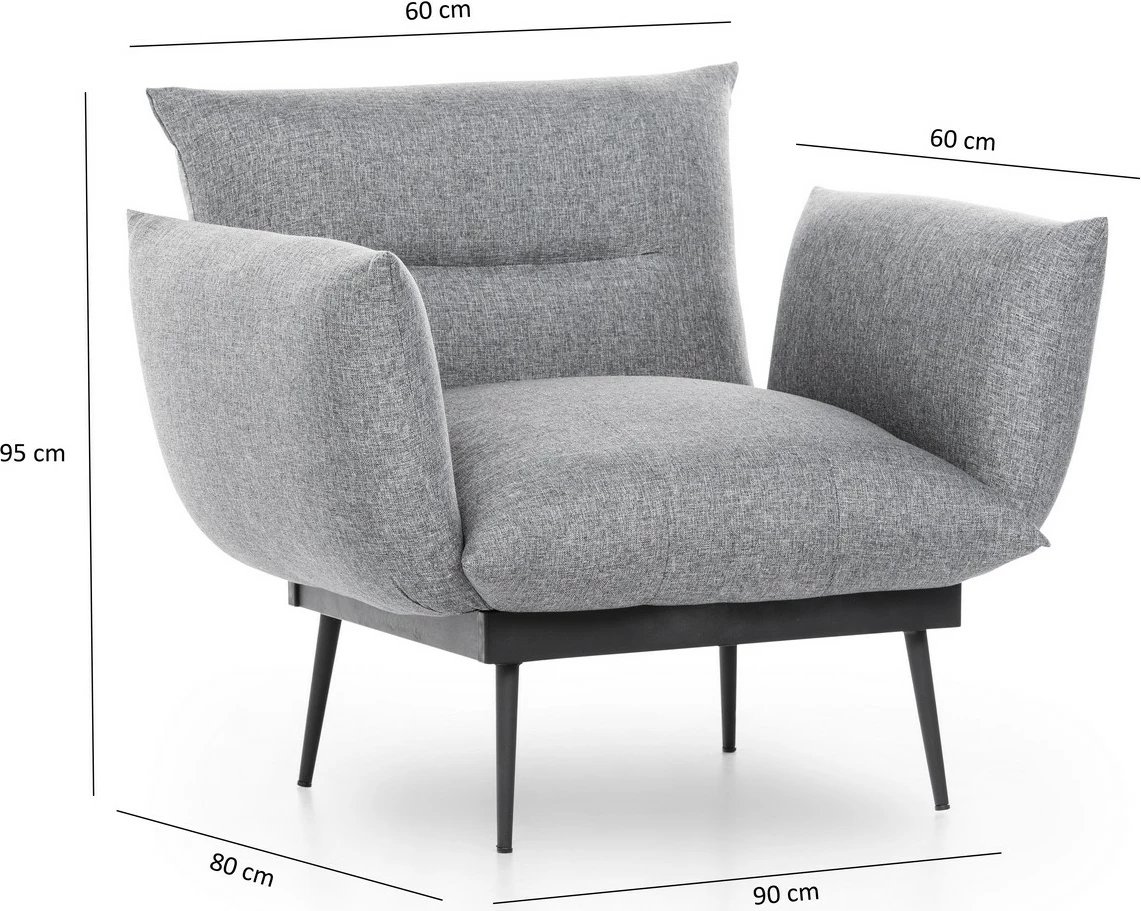 Karrige krahu Jax Solo, ngjyrë gri, Atelier del Sofa