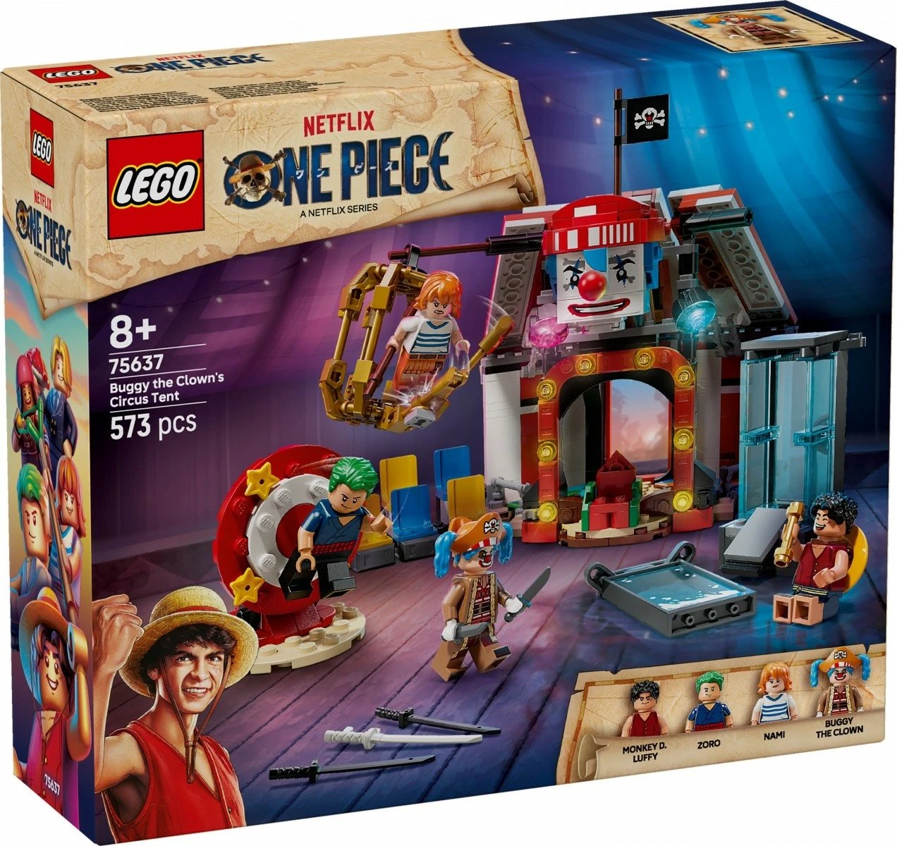 Set LEGO One Piece 75637 Buggy the Clown Circus Tent, 573 pjesë