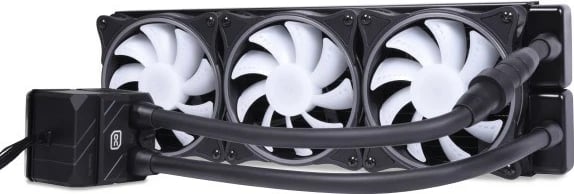 Sistem ftohje me ujë all-in-one për procesor, Alphacool 13074, 3 ventilatorë 12 cm, i zi