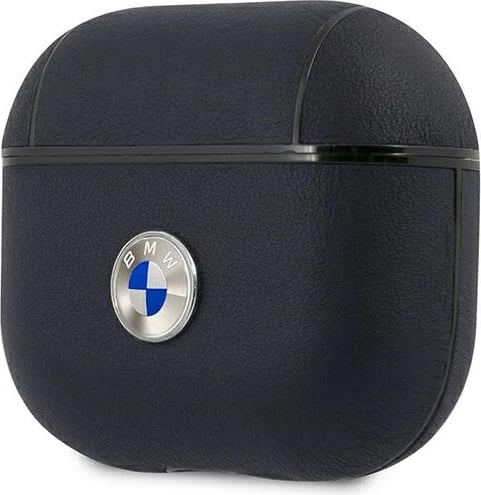 Mbështjellës BMW për AirPods 3, lëkurë natyrale, granat/blu