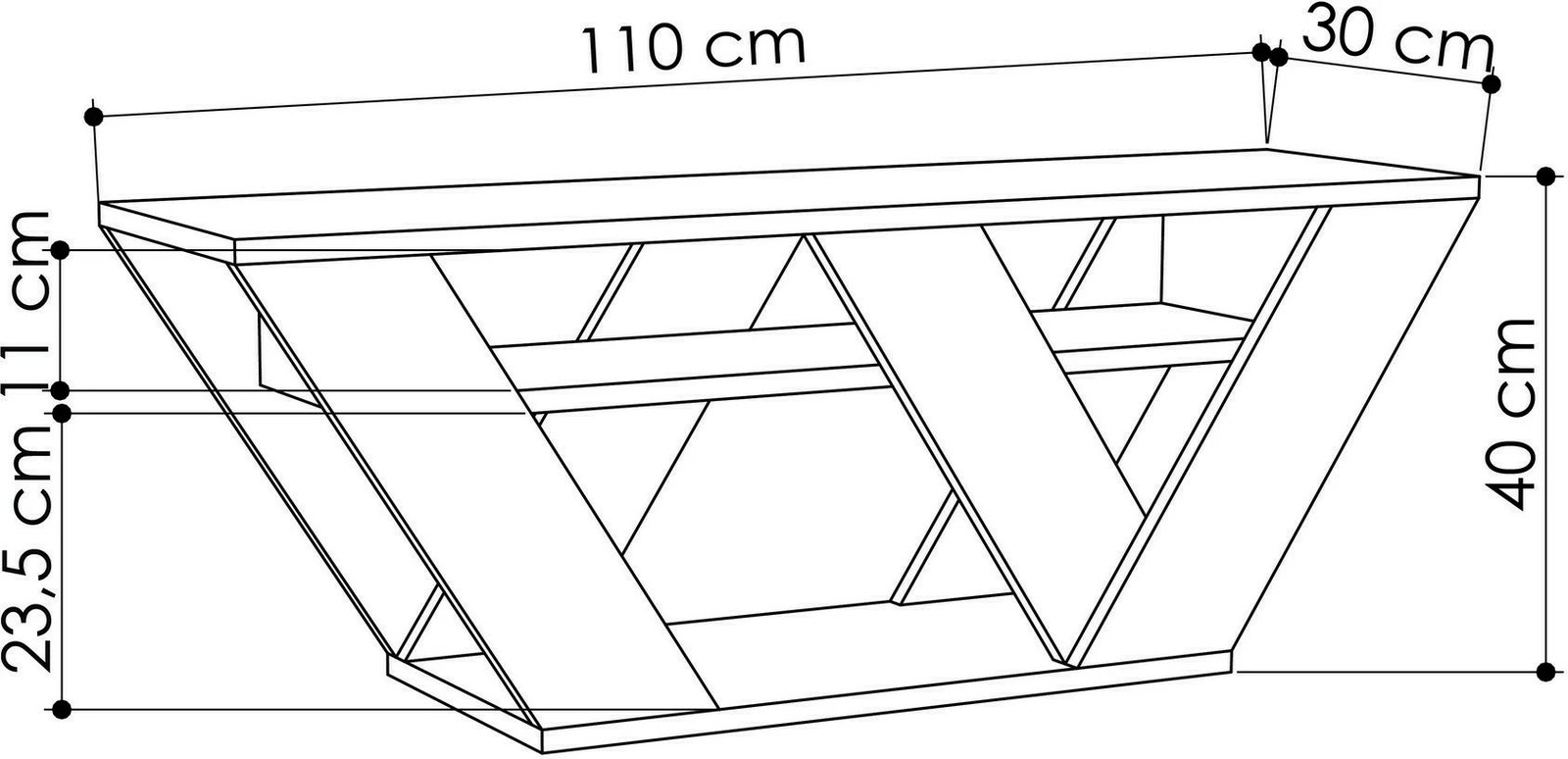 Komodë për TV, ngjyrë lisi, Skye Decor, Pipralla